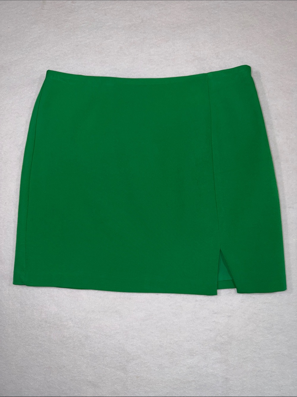 Lucy Paris Kelly Green Mini Skirt with Front Slit